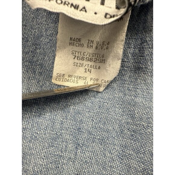 Vintage Jimelliot Womens Denim Dress 14 Sleeveless Button Up Pockets Midi Y2K 90 - Picture 6 of 10